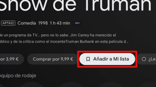 Imagen - As&iacute; se guardan pel&iacute;culas en Google para ver luego. Adem&aacute;s, mejorar&aacute;s las recomendaciones