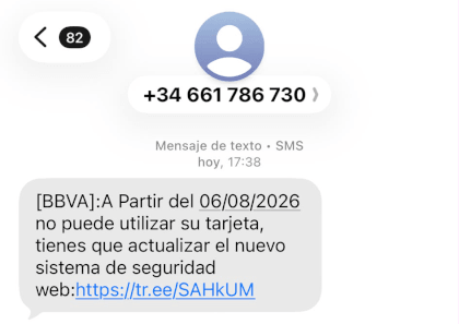 Imagen - "Tienes que actualizar el nuevo sistema de seguridad". &iquest;Es real este mensaje del BBVA?