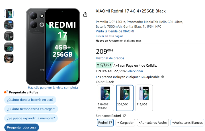 Imagen - &iexcl;Chollo! Xiaomi Redmi 17 acaba de lanzarse, y ya lo puedes conseguir rebajado en Amazon