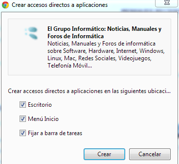 Imagen - Crear accesos directos de aplicaciones de Chrome en el escritorio
