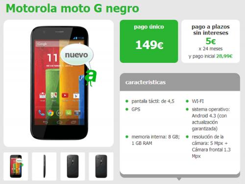 Imagen - Moto G ya disponible a plazos o por 149 euros con Amena