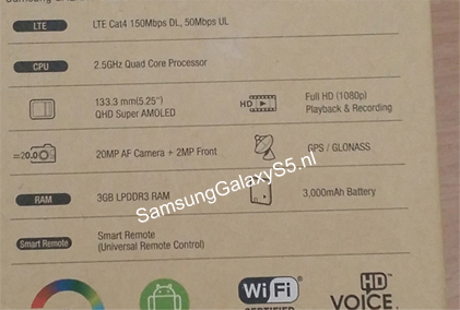 Imagen - Una caja desvela las características oficiales del Samsung Galaxy S5