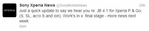 Imagen - Actualización a Jelly Bean para Xperia en breve