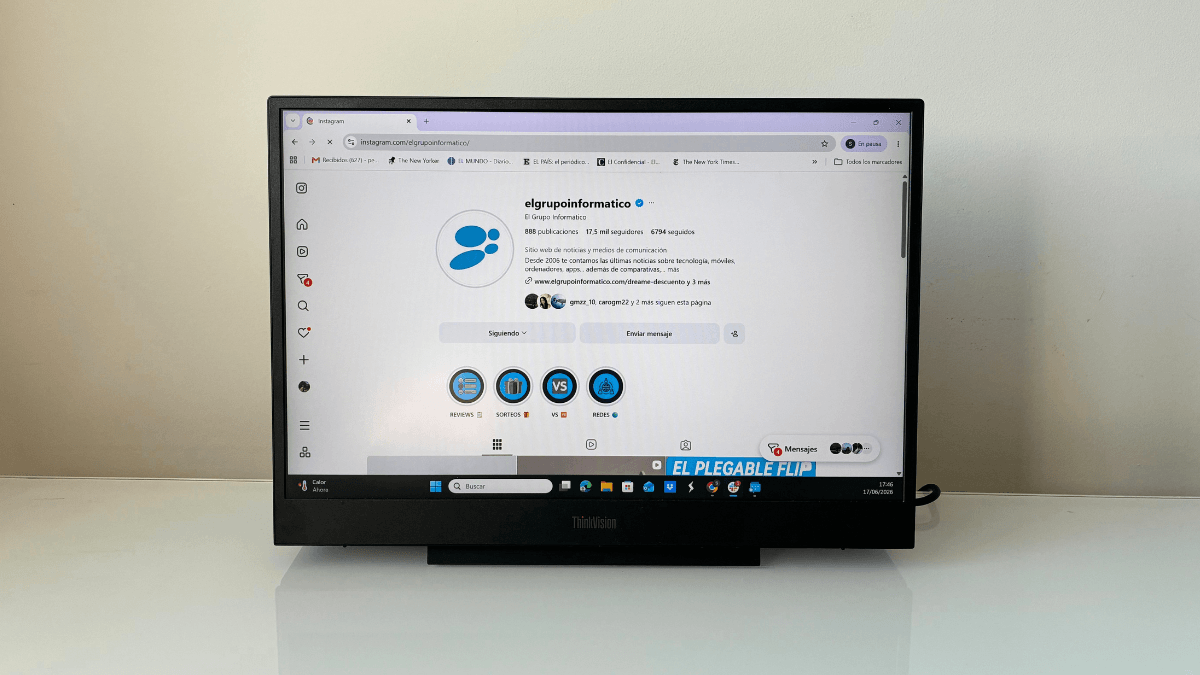 Imagen - Lenovo ThinkVision M16, an&aacute;lisis con opini&oacute;n y precio