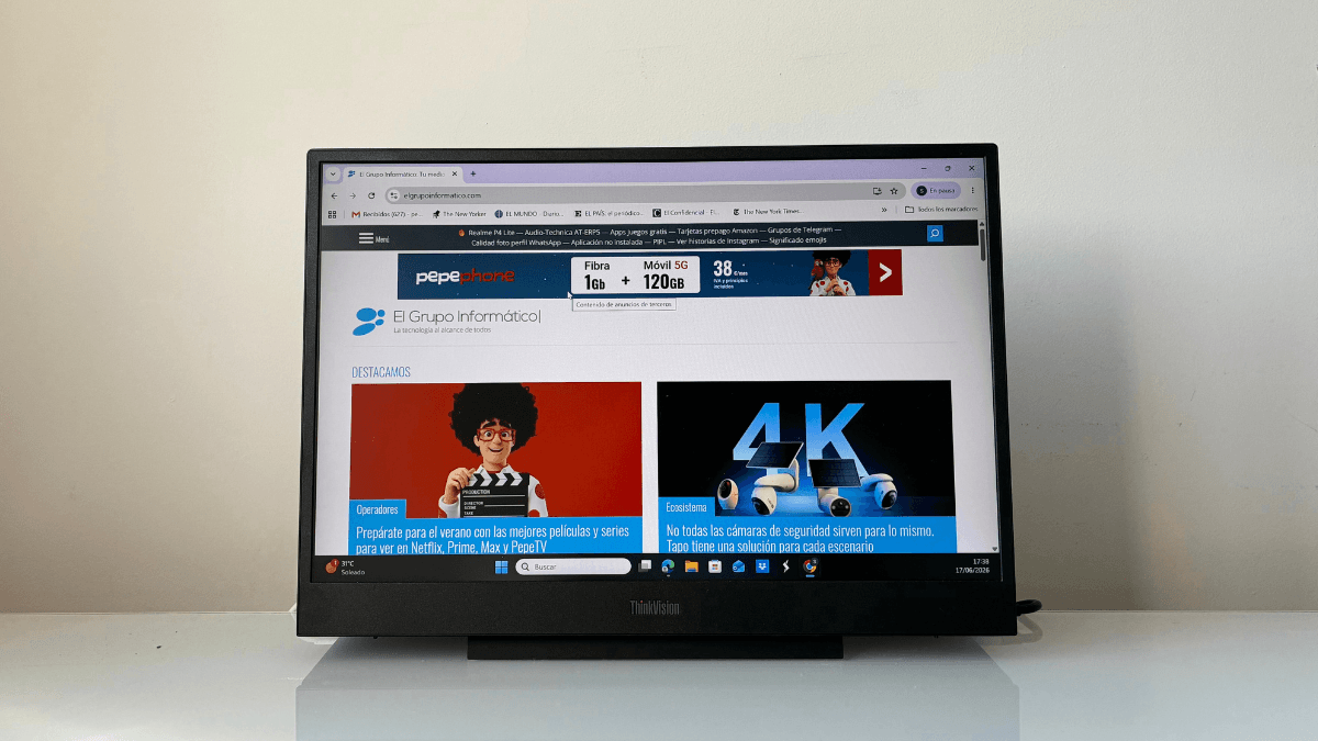 Imagen - Lenovo ThinkVision M16, an&aacute;lisis con opini&oacute;n y precio